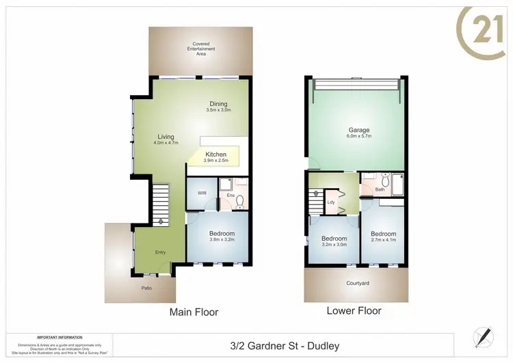 Floorplan of Homely townhouse listing, 3/2 Gardner Street, Dudley NSW 2290
