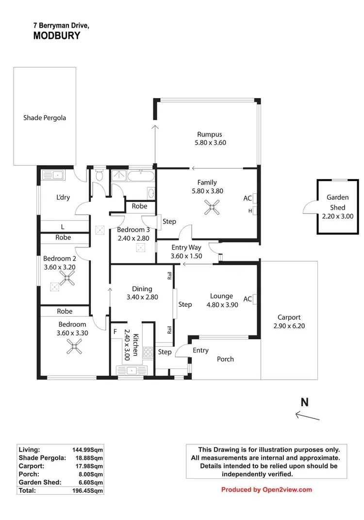 Floorplan of Homely house listing, 7 Berryman Drive, Modbury SA 5092