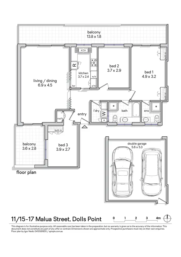 Floorplan of Homely apartment listing, 11/15 Malua Street, Dolls Point NSW 2219