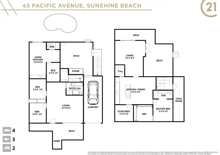 Floorplan of Homely house listing, 45 Pacific Avenue, Sunshine Beach QLD 4567