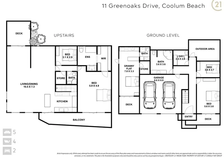 Floorplan of Homely house listing, 11 Greenoaks Drive, Coolum Beach QLD 4573