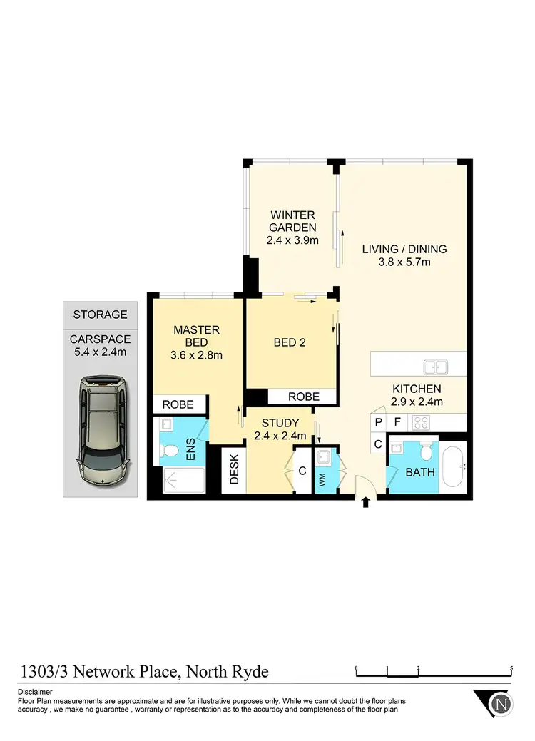 Floorplan of Homely apartment listing, B1303/3 Network Place, North Ryde NSW 2113