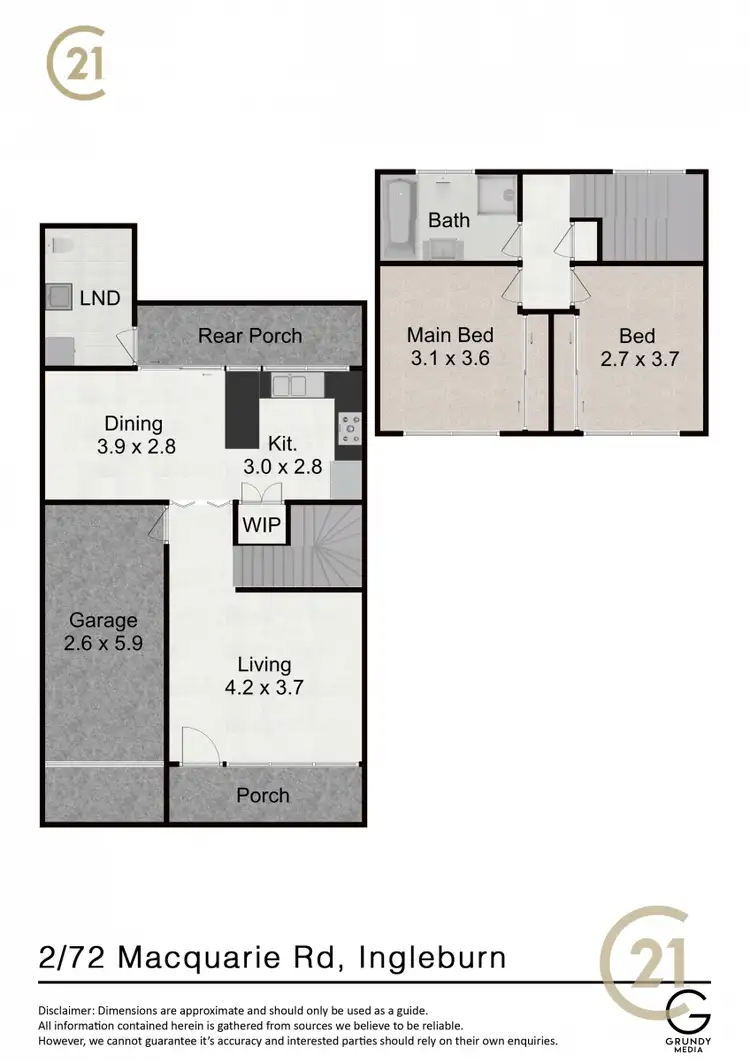 Floorplan of Homely townhouse listing, 2/72 Macquarie Rd, Ingleburn NSW 2565