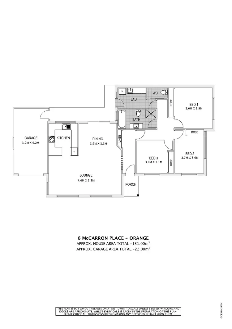 Floorplan of Homely house listing, 6 McCarron Place, Orange NSW 2800