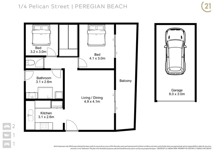 Floorplan of Homely unit listing, 1/4 Pelican Street, Peregian Beach QLD 4573