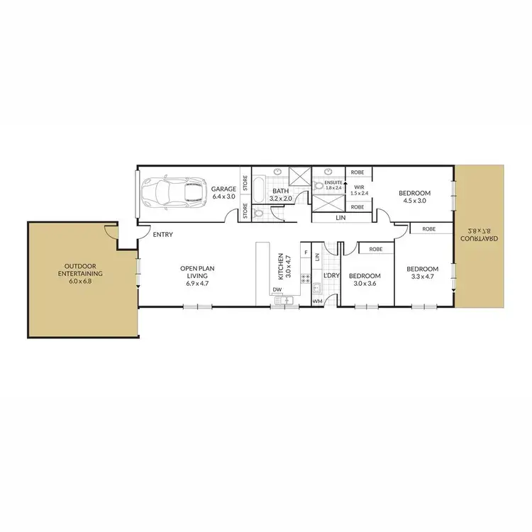 Floorplan of Homely unit listing, 2/402 Alderley Street, Kearneys Spring QLD 4350