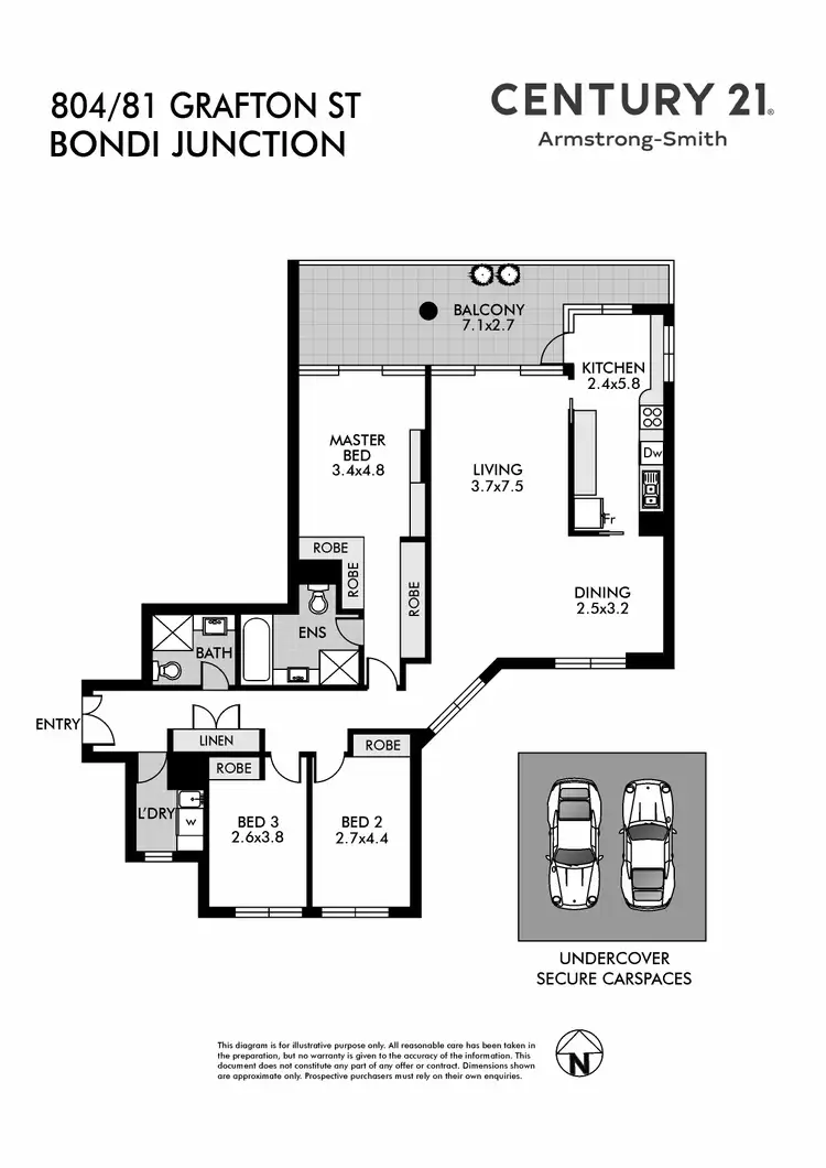 Floorplan of Homely apartment listing, 804/81 Grafton Street, Bondi Junction NSW 2022