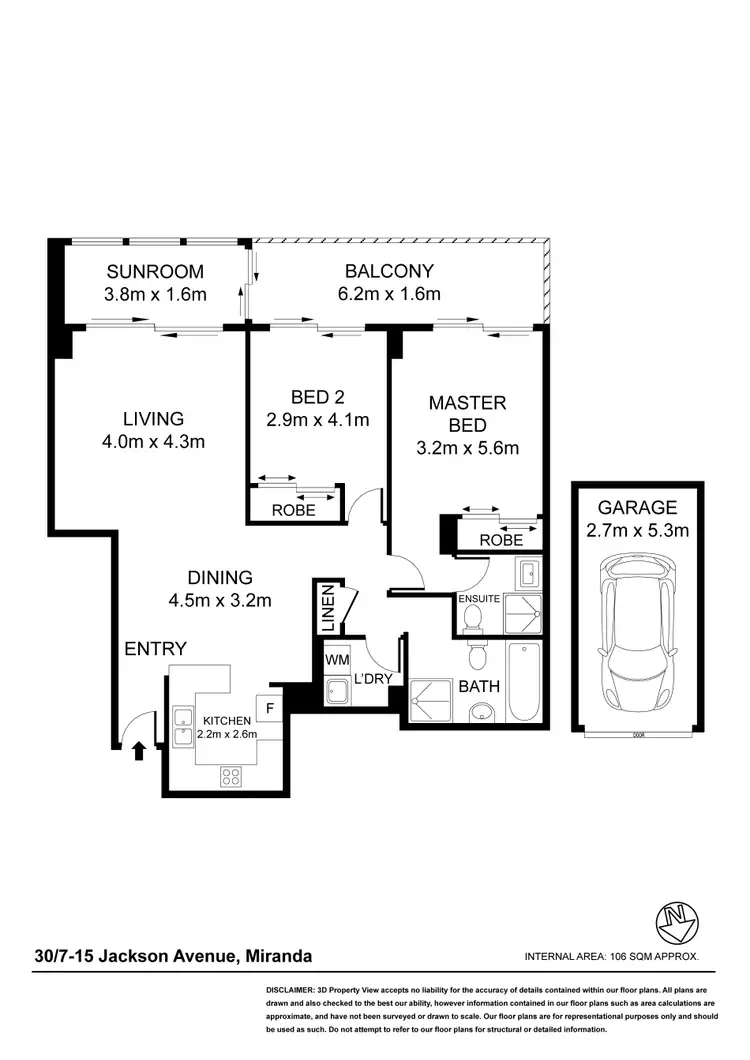 Floorplan of Homely unit listing, 30/7-15 Jackson Avenue, Miranda NSW 2228