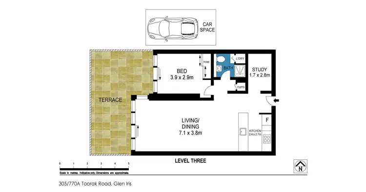 Floorplan of Homely apartment listing, 305/770A Toorak Road, Glen Iris VIC 3146