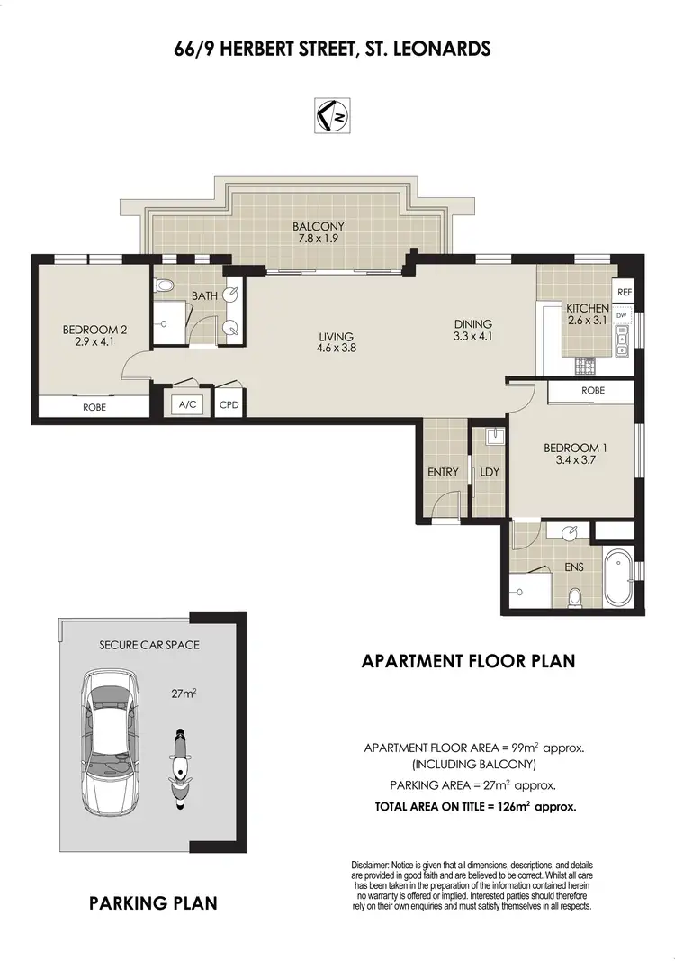 Floorplan of Homely apartment listing, 66/9 Herbert Street, St Leonards NSW 2065