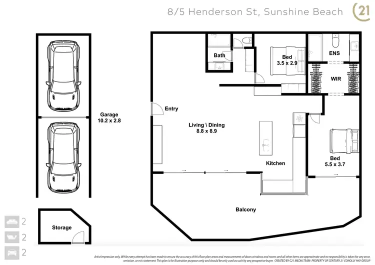 Floorplan of Homely apartment listing, 8/5 Henderson Street, Sunshine Beach QLD 4567