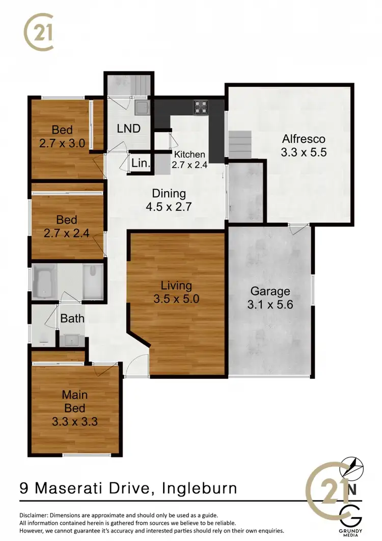 Floorplan of Homely house listing, 9 Maserati Drive, Ingleburn NSW 2565