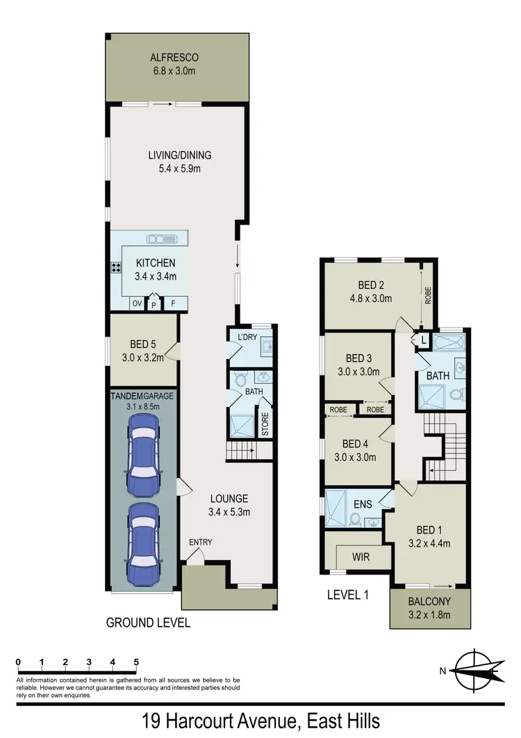 Floorplan of Homely semi-detached listing, 19 Harcourt Avenue, East Hills NSW 2213