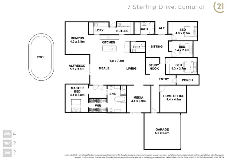 Floorplan of Homely house listing, 7 Sterling Drive, Eumundi QLD 4562