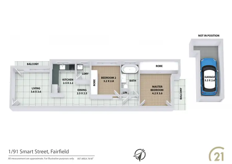 Floorplan of Homely unit listing, 1/91 Smart Street, Fairfield NSW 2165