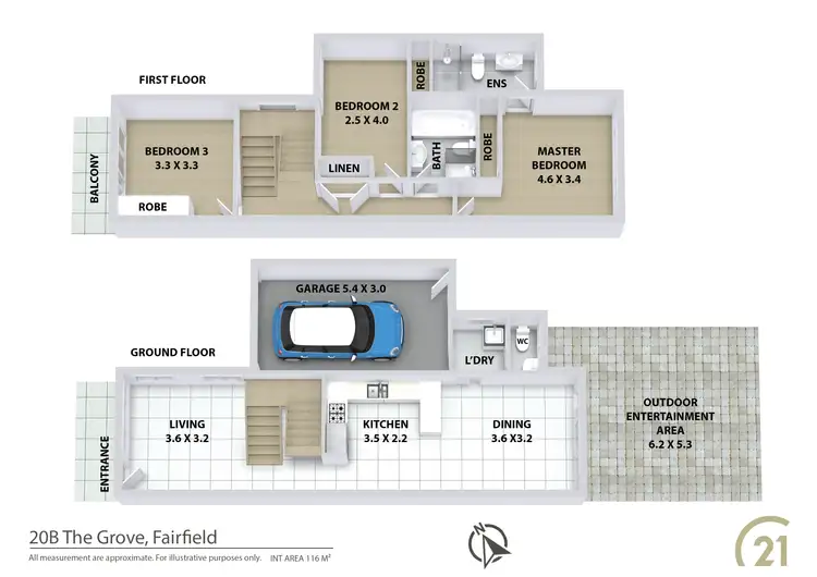 Floorplan of Homely semi-detached listing, 20B The Grove, Fairfield NSW 2165