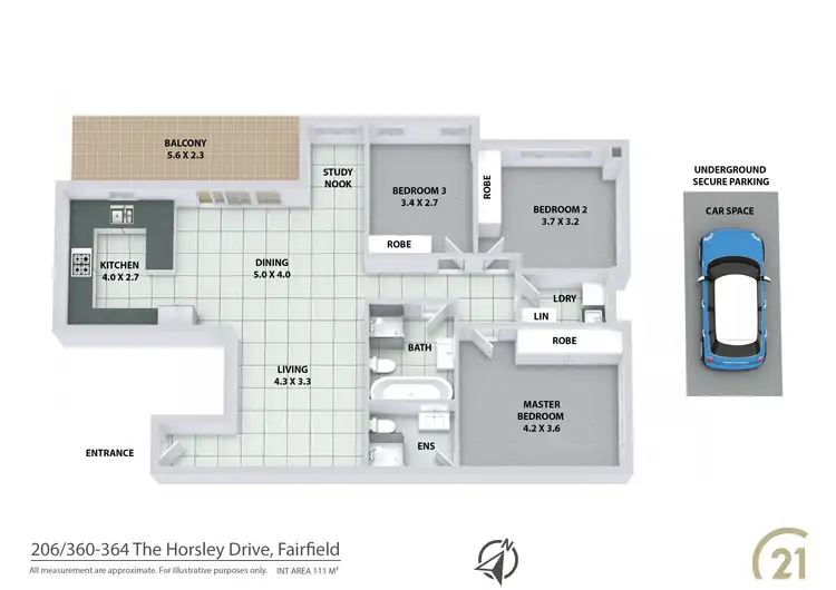 Floorplan of Homely apartment listing, 315/360-364 The Horsley Drive, Fairfield NSW 2165
