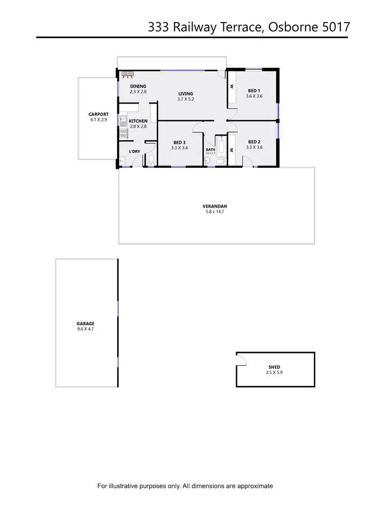 Floorplan of Homely house listing, 333 Railway Terrace, Osborne SA 5017