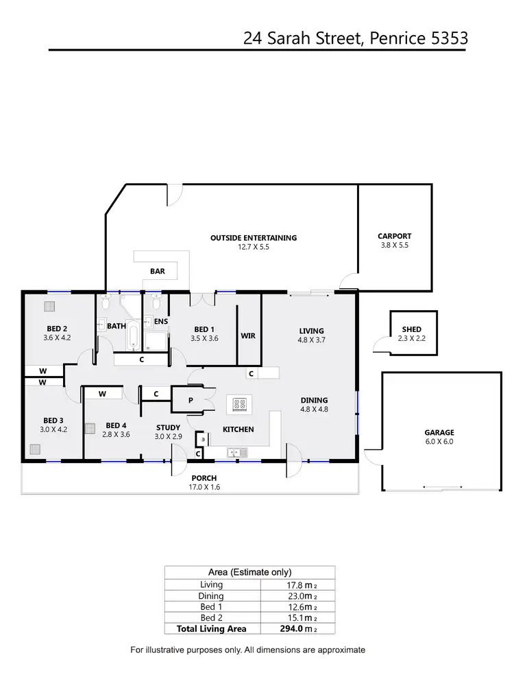 Floorplan of Homely house listing, 24 Sarah Street, Penrice SA 5353