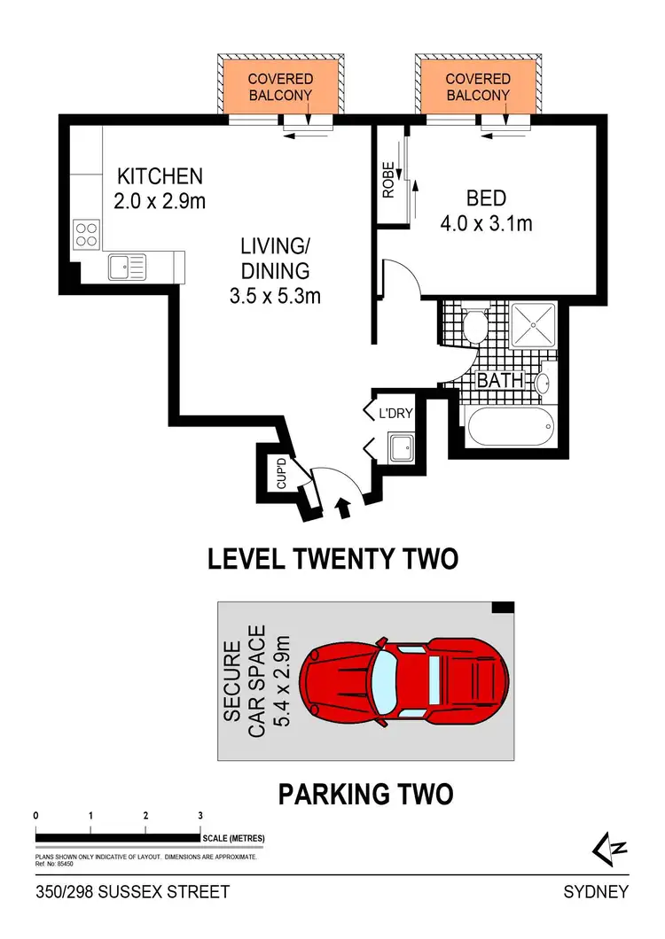 Floorplan of Homely apartment listing, 350/298 Sussex Street, Sydney NSW 2000