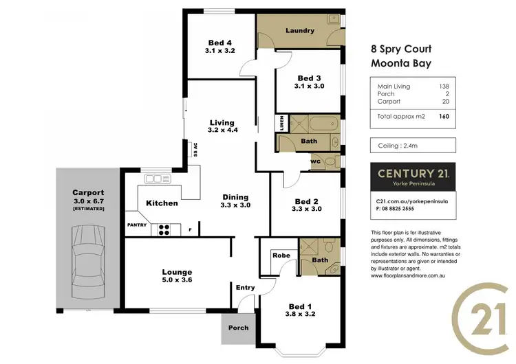 Floorplan of Homely house listing, 8 Spry Court, Moonta Bay SA 5558