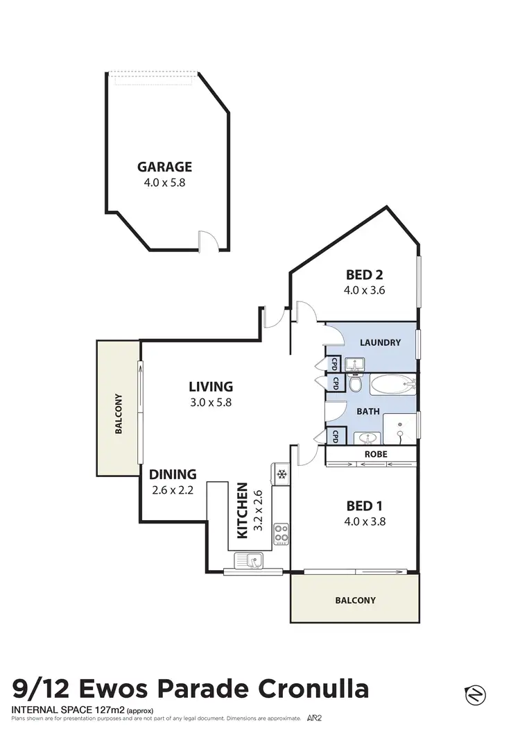 Floorplan of Homely apartment listing, 9/12 Ewos Pde, Cronulla NSW 2230