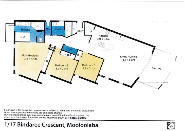 Floorplan of Homely unit listing, 1/17 Bindaree Crescent, Mooloolaba QLD 4557