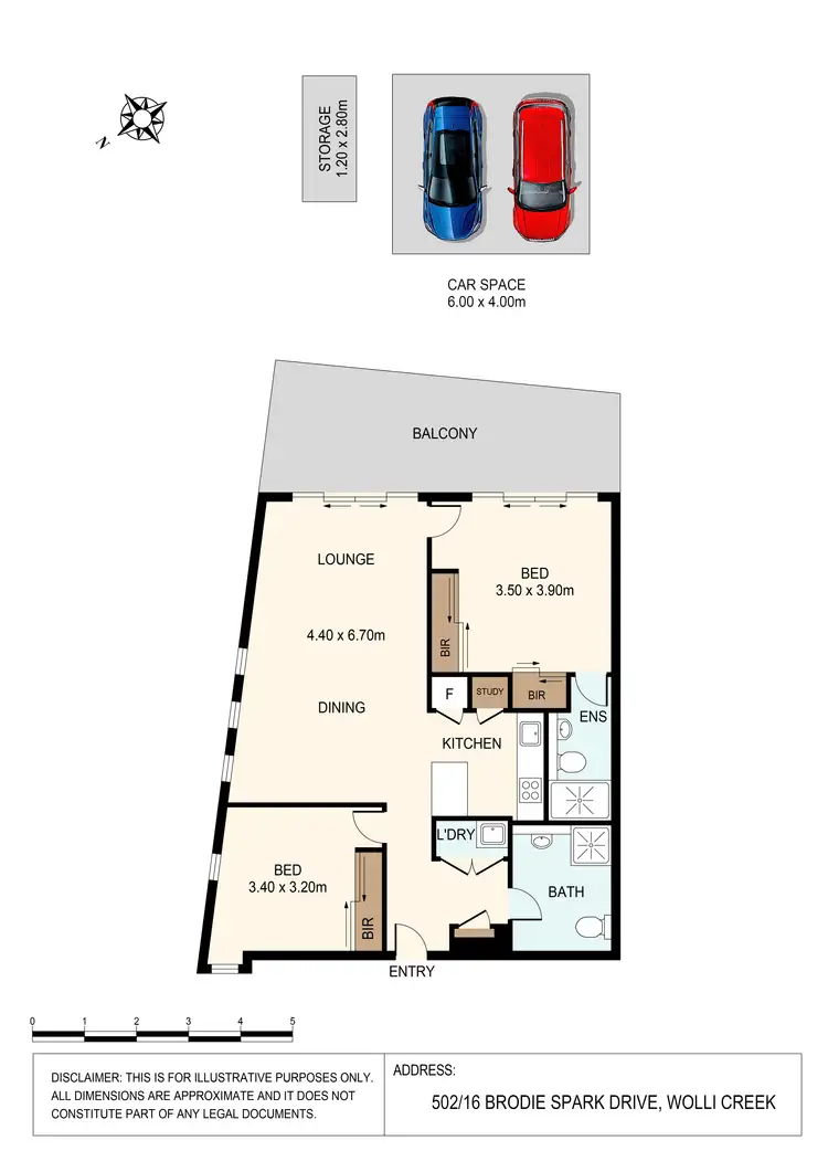 Floorplan of Homely apartment listing, 502/16 Brodie Spark Drive, Wolli Creek NSW 2205