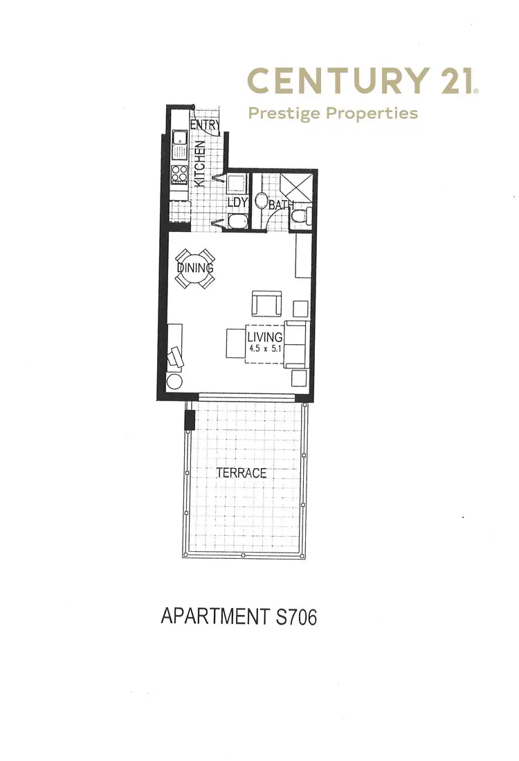 Floorplan of Homely studio listing, 706/27 Margaret Street, Rozelle NSW 2039