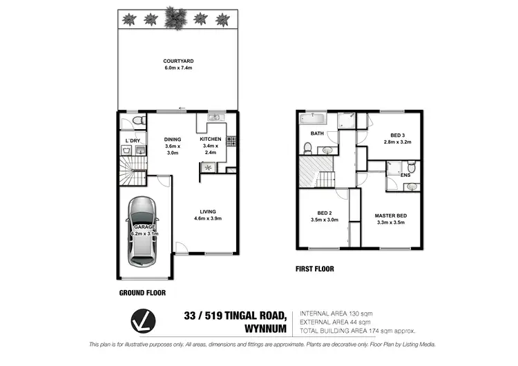 Floorplan of Homely townhouse listing, 33/519 Tingal Road, Wynnum QLD 4178