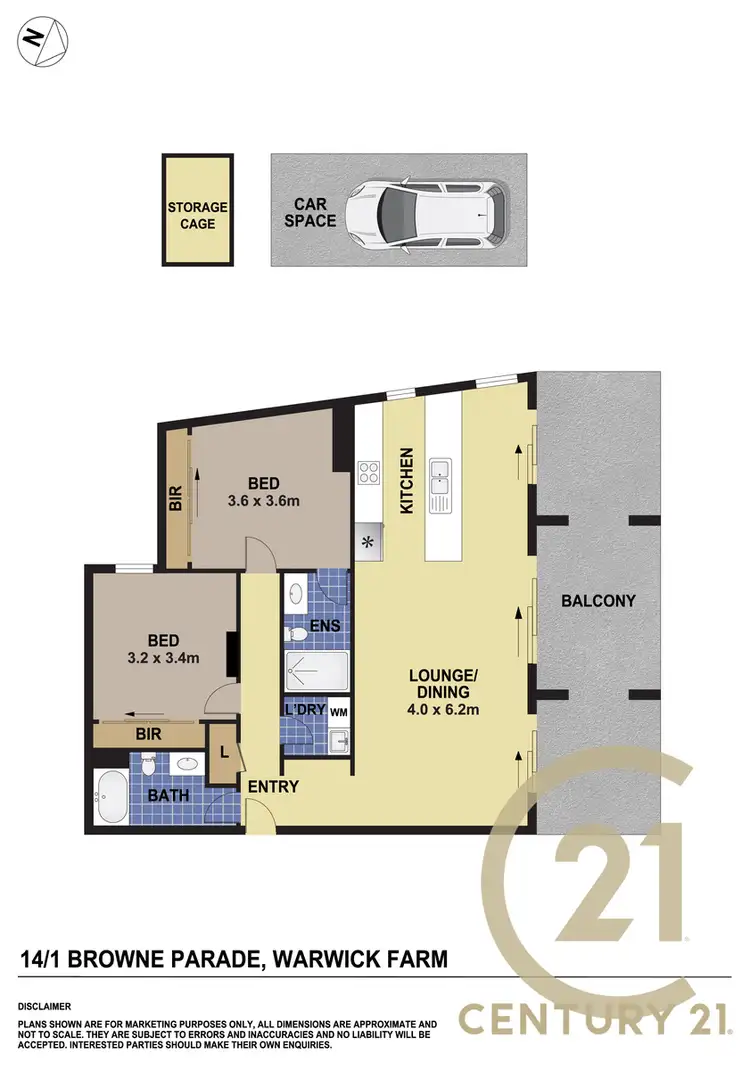 Floorplan of Homely apartment listing, 14/1 Browne Parade, Warwick Farm NSW 2170