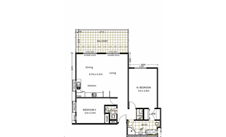 Floorplan of Homely apartment listing, 202/415 Highbury Road, Burwood East VIC 3151