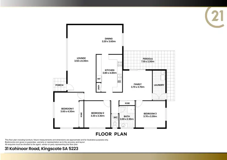 Floorplan of Homely house listing, 31 Kohinoor Road, Kingscote SA 5223