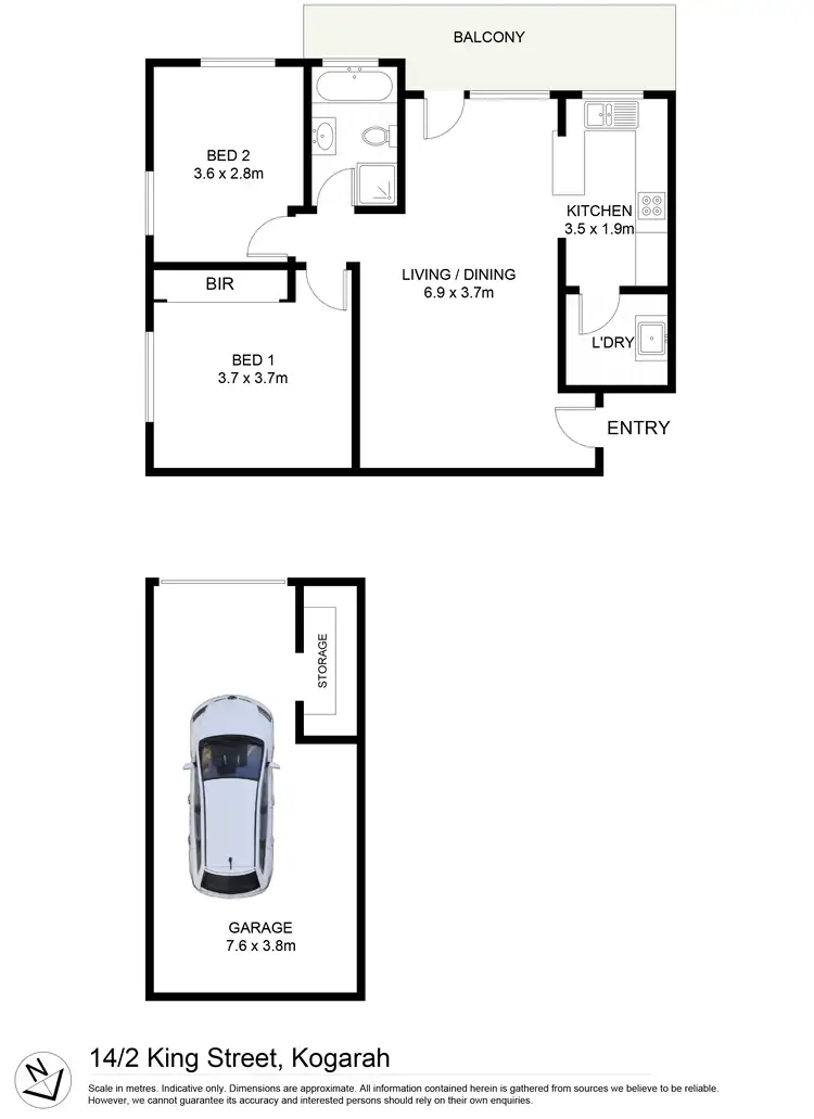 Floorplan of Homely apartment listing, 14/4 King Street, Kogarah NSW 2217