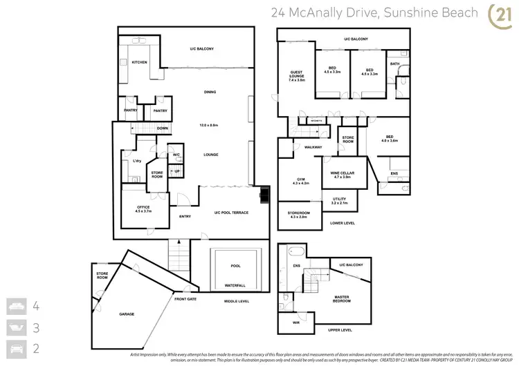 Floorplan of Homely house listing, 24 McAnally Drive, Sunshine Beach QLD 4567