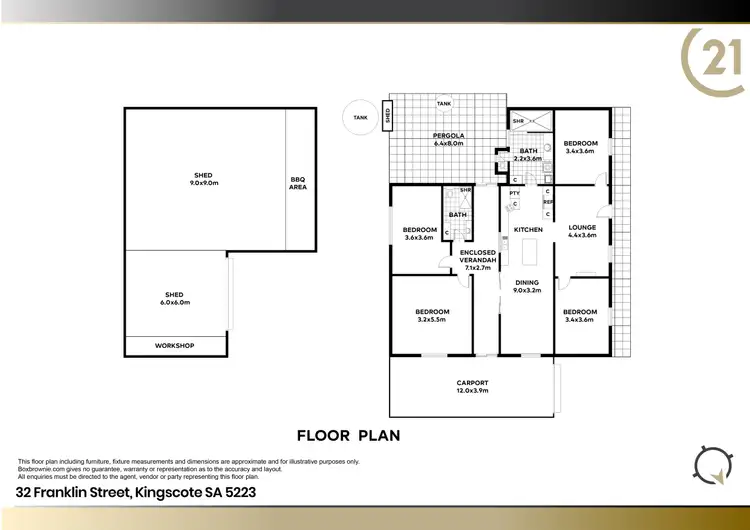 Floorplan of Homely house listing, 32 Franklin Street, Kingscote SA 5223