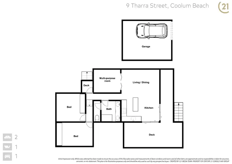 Floorplan of Homely house listing, 9 Tharra Street, Coolum Beach QLD 4573