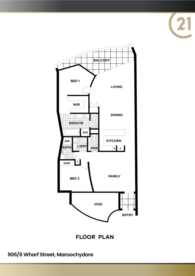 Floorplan of Homely unit listing, 906/6 Wharf Street, Maroochydore QLD 4558