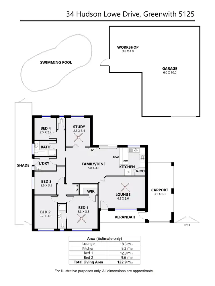 Floorplan of Homely house listing, 34 Hudson Lowe Drive, Greenwith SA 5125