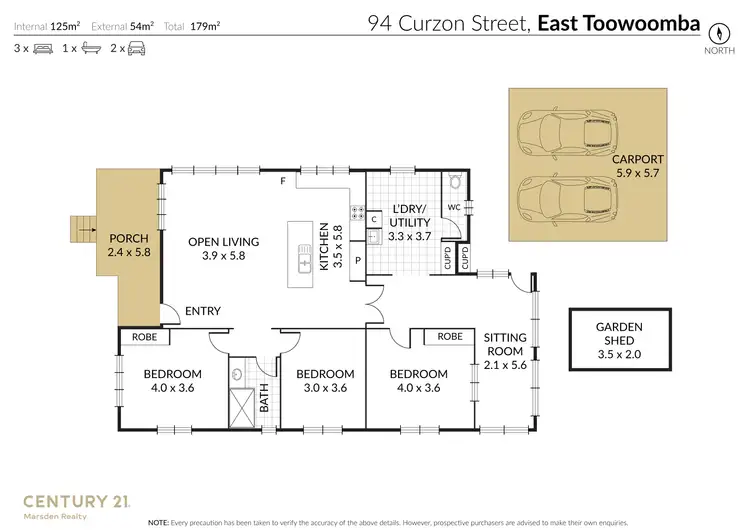 Floorplan of Homely house listing, 94 Curzon Street, East Toowoomba QLD 4350