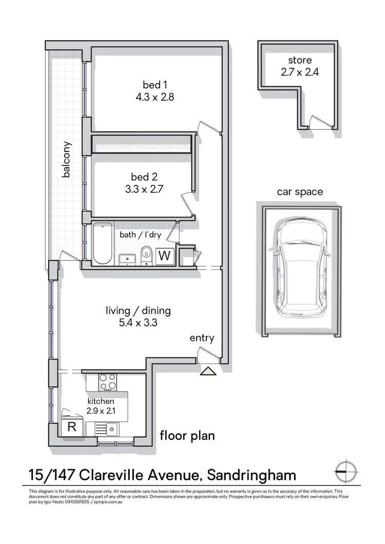 Floorplan of Homely apartment listing, 15/147 Clareville Avenue, Sandringham NSW 2219