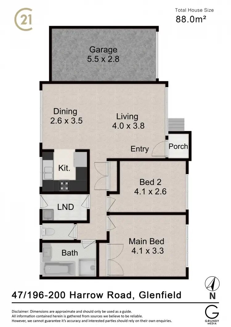 Floorplan of Homely villa listing, 47/196-200 Harrow Rd, Glenfield NSW 2167