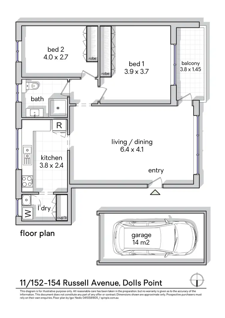 Floorplan of Homely apartment listing, 11/152 Russell Avenue, Dolls Point NSW 2219