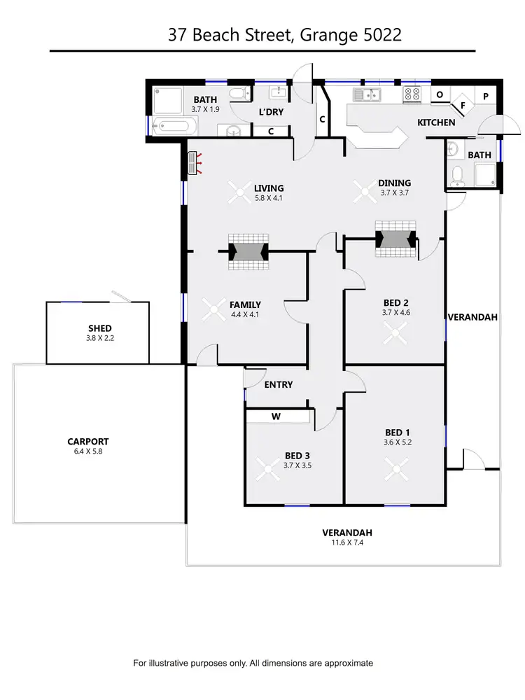Floorplan of Homely house listing, 37 Beach Street, Grange SA 5022