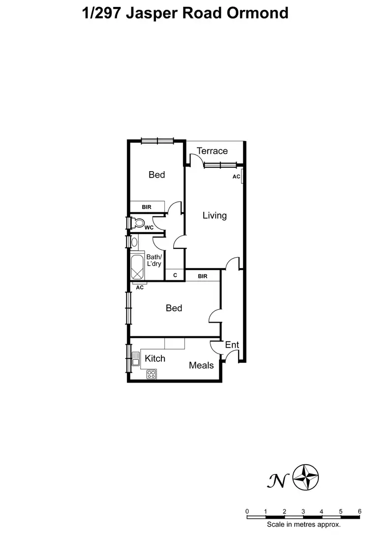 Floorplan of Homely flat listing, 1/297 Jasper Road, Ormond VIC 3204