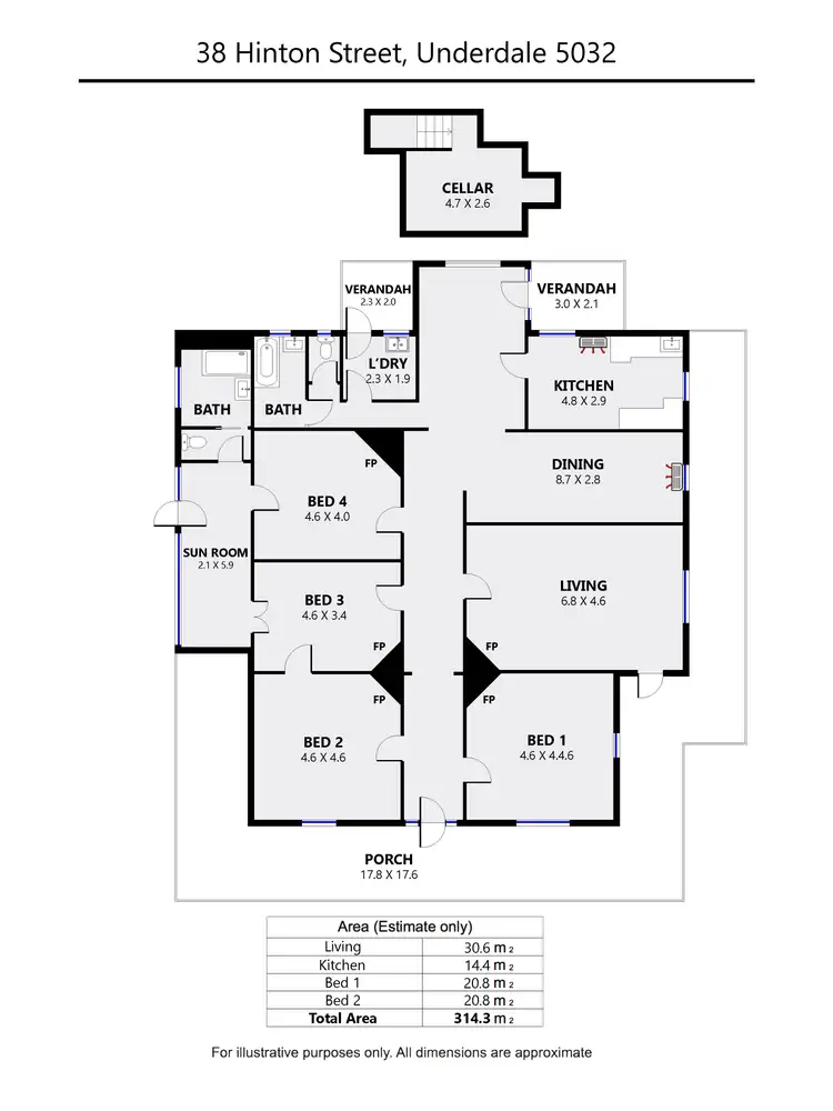 Floorplan of Homely house listing, 38 Hinton Street, Underdale SA 5032