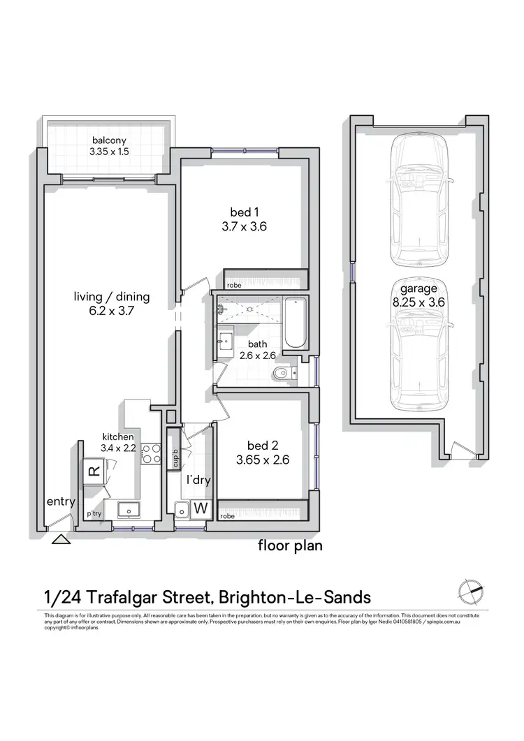 Floorplan of Homely apartment listing, 1/24 Trafalgar Street, Brighton-Le-Sands NSW 2216