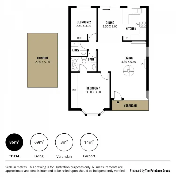 Floorplan of Homely unit listing, 1/35 Davis Avenue, Christies Beach SA 5165