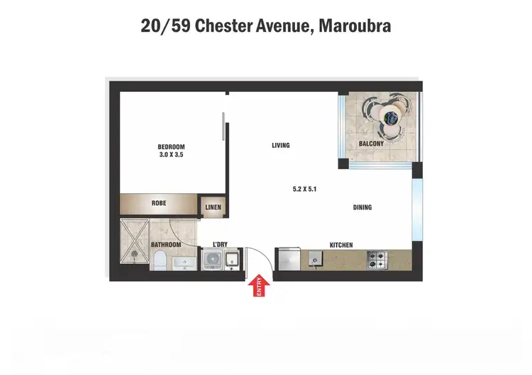 Floorplan of Homely apartment listing, 20/59 Chester Avenue, Maroubra NSW 2035