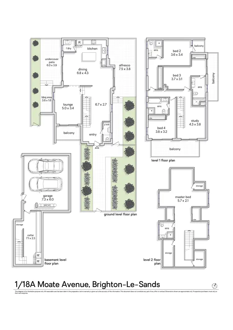 Floorplan of Homely townhouse listing, 1/18A Moate Avenue, Brighton-Le-Sands NSW 2216